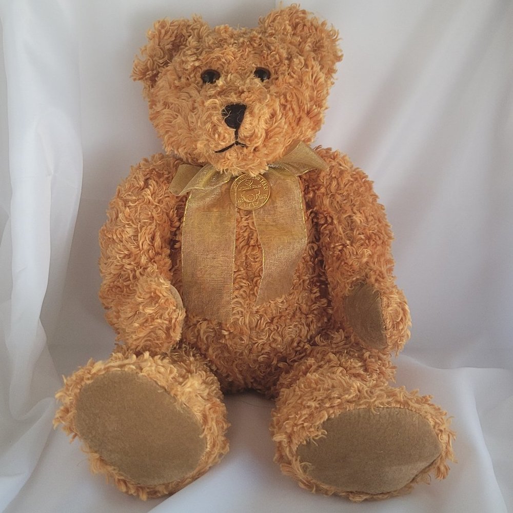 TEDDY BEAR Plush TY 2002 Medallion & Bow "Celebrating 100 Years of Teddy Bears"